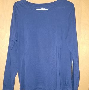 Women's XL blue long- sleeve shirt; gently used.